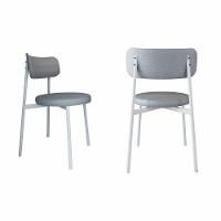 2 Unidades Cadeira Kyta Fixa C-4 Pés 50 X 44,7 X 83,8 Cm Pés Brancos. Corriente Cinza Claro Corriente Cinza Claro - 1