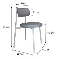 2 Unidades Cadeira Kyta Fixa C-4 Pés 50 X 44,7 X 83,8 Cm Pés Brancos. Corriente Cinza Claro Corriente Cinza Claro - 6