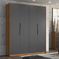 Guarda Roupa Casal 4 Portas 3 Gavetas Attore Amendola/grafito Démobile - 1