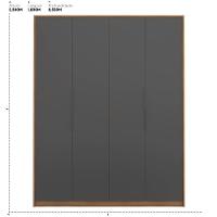 Guarda Roupa Casal 4 Portas 3 Gavetas Attore Amendola/grafito Démobile - 2