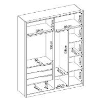 Guarda Roupa Casal 4 Portas 3 Gavetas Attore Amendola/grafito Démobile