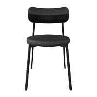 Cadeira Kyta Fixa C-4 Pés 50 X 44,7 X 83,8 Cm. Corriente Grafite-courino Preto Corriente Grafite-courino Preto