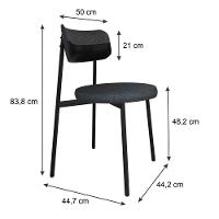 Cadeira Kyta Fixa C-4 Pés 50 X 44,7 X 83,8 Cm. Corriente Grafite-courino Preto Corriente Grafite-courino Preto - 6