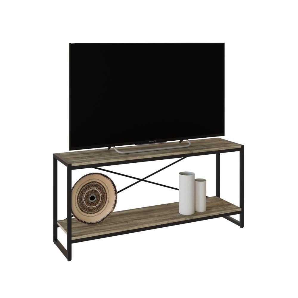 Rack P-tv Dynamica 120x30x56cm C-02 Prateleiras Carvalho - Est.preta Carvalho - Est.preta - 5