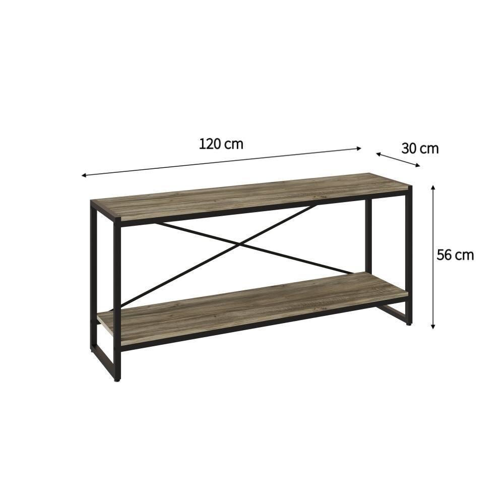 Rack P-tv Dynamica 120x30x56cm C-02 Prateleiras Carvalho - Est.preta Carvalho - Est.preta - 6