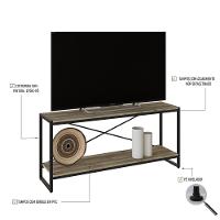 Rack P-tv Dynamica 120x30x56cm C-02 Prateleiras Carvalho - Est.preta Carvalho - Est.preta