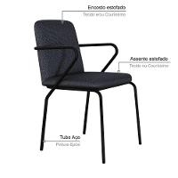 Cadeira Bloom Fixa C-4 Pes C-braco 490x580x850 Mm C-6 Un Grafite Corriente Grafite Corriente - 3