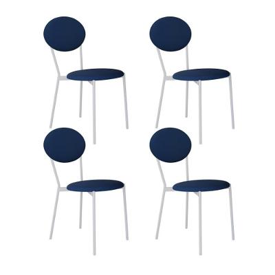 Cadeira Vintage Elipse Fixa C-4 Pes 430 X 535 X 860 Mm C-4 Un. Pés Brancos. Cy.azul Jeans Azul Jeans City