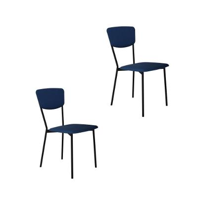 Cadeira Vintage Retrô Fixa C-4 Pés 425 X 505 X 830 Mm C-2 Un. Cy.azul Jeans Azul Jeans City