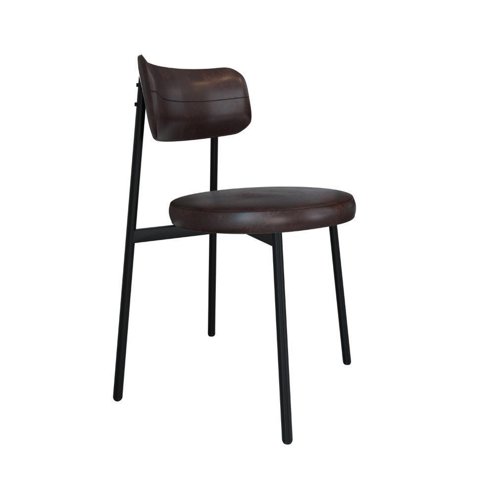 Cadeira Kyta Fixa C-4 Pés 50 X 44,7 X 83,8 Cm. Courino Café Courino Café - 1