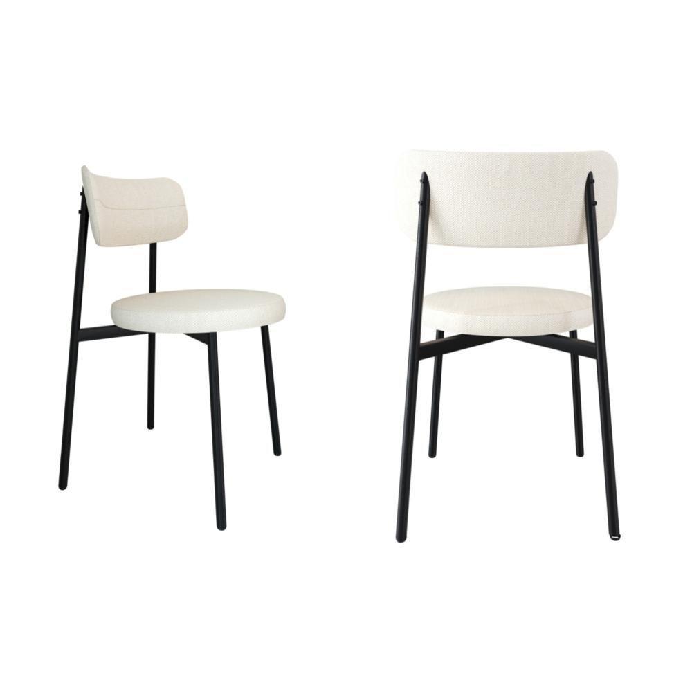 2 Unidades Cadeira Kyta Fixa C-4 Pés 50 X 44,7 X 83,8 Cm. Corriente Palha Corriente Palha - 1