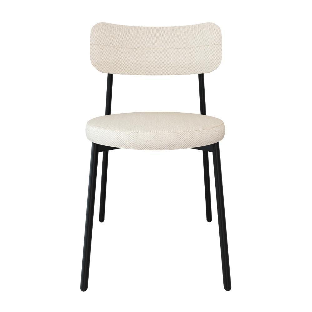 2 Unidades Cadeira Kyta Fixa C-4 Pés 50 X 44,7 X 83,8 Cm. Corriente Palha Corriente Palha - 4