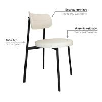 2 Unidades Cadeira Kyta Fixa C-4 Pés 50 X 44,7 X 83,8 Cm. Corriente Palha Corriente Palha - 3