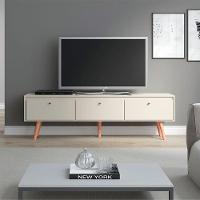 Rack Grande Retrô Para Tv 65 Pol 3 Portas Mdp Menu Móveis Champanhe - 1