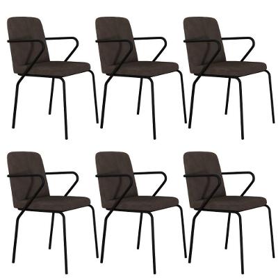 Cadeira Bloom Fixa C-4 Pes C-braco 490x580x850 Mm C-6 Un Boucle Marrom Castor Boucle Marrom Castor