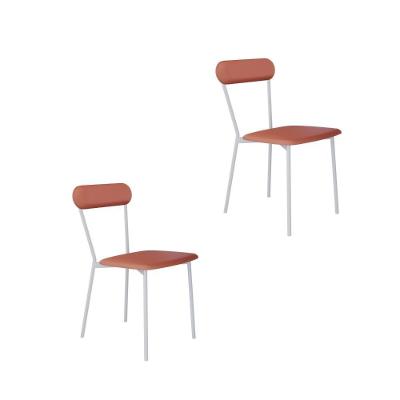 Cadeira Vintage Emília Fixa C-4 Pes 450 X 505 X 810 Mm C-2 Un. Pés Brancos. Cn.marte Terra Rose Cn.marte Terra Rosê