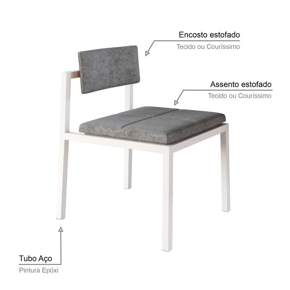 Cadeira Noah Encosto Anatômico Pés Brancos. Lautrec Cinza Lautrec Cinza - 3