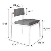 Cadeira Noah Encosto Anatômico Pés Brancos. Lautrec Cinza Lautrec Cinza - 7