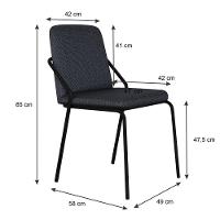 Cadeira Bloom Fixa C-4 Pes S-braco 490x580x850 Mm C-2 Un Grafite Corriente Grafite Corriente - 5