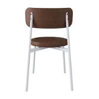 4 Unidades Cadeira Kyta Fixa C-4 Pés 50 X 44,7 X 83,8 Cm Pés Brancos. Courino Whisky Courino Whisky - 5