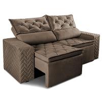 Sofá Retrátil E Reclinável 2,00m Essence Velusoft Castor Cama Inbox - 8