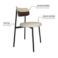 Cadeira Kyta Fixa C-4 Pés 50 X 44,7 X 83,8 Cm. Corriente Areiacourino Whisky Corriente Areia-courino Whisky - 6