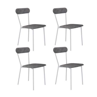 Cadeira Vintage Emília Fixa C-4 Pes 450 X 505 X 810 Mm C-4 Un. Pés Brancos. Cy.nevoa Prata Névoa Prata City
