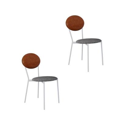 Cadeira Vintage Elipse Fixa C-4 Pes 430 X 535 X 860 Mm C-2 Un. Pés Brancos. Cy.nev.pta-cn.cml Névoa Pta-cn.caramelo