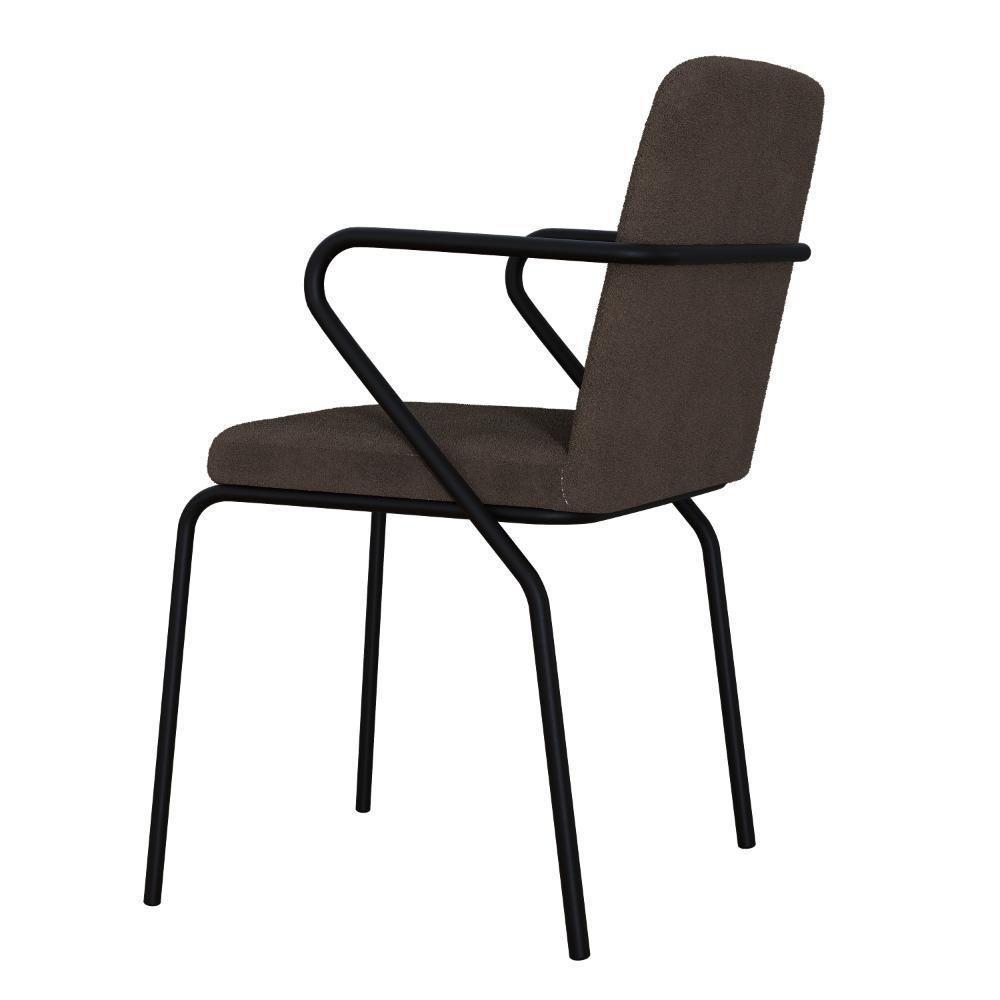 Cadeira Bloom Fixa C-4 Pes C-braco 490x580x850 Mm C-2 Un Boucle Marrom Castor Boucle Marrom Castor - 4