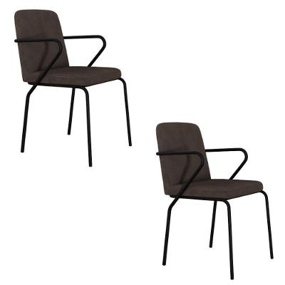 Cadeira Bloom Fixa C-4 Pes C-braco 490x580x850 Mm C-2 Un Boucle Marrom Castor Boucle Marrom Castor