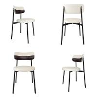 4 Unidades Cadeira Kyta Fixa C-4 Pés 50 X 44,7 X 83,8 Cm. Corriente Palha-courino Café Corriente Palha-courino Café - 1