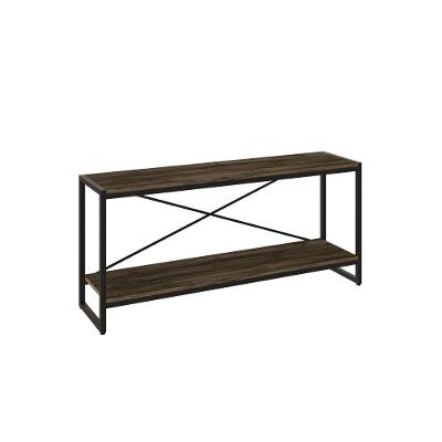 Rack P-tv Dynamica 120x30x56cm C-02 Prateleiras Carvalho Dark - Est.preta Carvalho Dark - Est.preta
