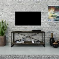 Rack P-tv Dynamica 120x30x56cm C-02 Prateleiras Carvalho Dark - Est.preta Carvalho Dark - Est.preta - 2