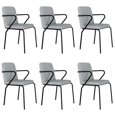 Cadeira Bloom Fixa C-4 Pes C-braco 490x580x850 Mm C-6 Un Courino Saturno Off White Courino Saturno Off White