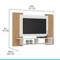 Painel Tv Atlanta 50 Pol Com Nichos Mdp Carvalho Menu Móveis Carvalho - 3