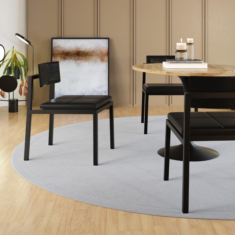 Cadeira Noah Encosto Anatômico. Courino Preto Courino Preto - 4