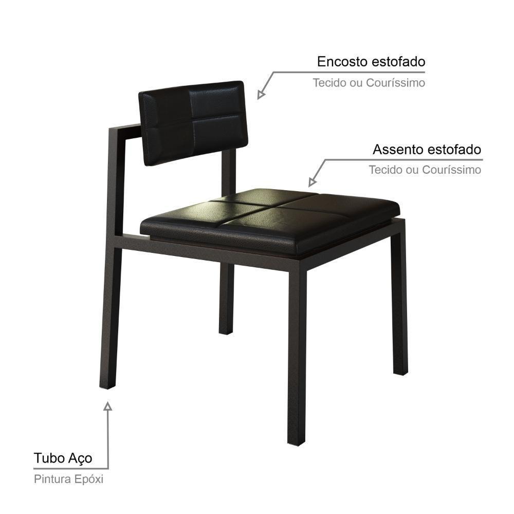 Cadeira Noah Encosto Anatômico. Courino Preto Courino Preto - 6