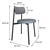 4 Unidades Cadeira Kyta Fixa C-4 Pés 50 X 44,7 X 83,8 Cm. Corriente Cinza Claro Corriente Cinza Claro - 6