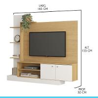 Estante Home Tv 55 Polegadas 5 Nichos 2 Portas Menu Móveis Carvalho - 3