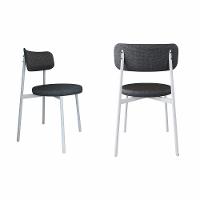 2 Unidades Cadeira Kyta Fixa C-4 Pés 50 X 44,7 X 83,8 Cm Pés Brancos. Corriente Grafite Corriente Grafite - 1