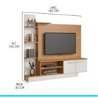 Painel Com Rack P/ Tv 50 Pol 165x155cm Mdp 0633 Menu Móveis Carvalho - 3