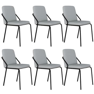 Cadeira Bloom Fixa C-4 Pes S-braco 490x580x850 Mm C-6 Un Courino Saturno Off White Courino Saturno Off White
