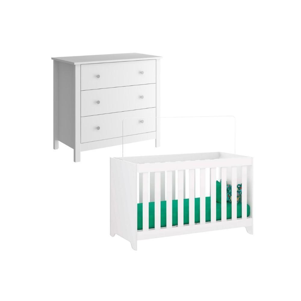 Berço Multifuncio3x1+ Cômoda Ditália 3 Gavetas Bbi-51 Dm-219 - 1