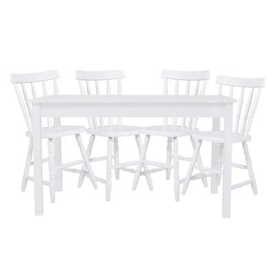 Mesa De Jantar Ditália Com 4 Cadeiras Ja-225 Branco