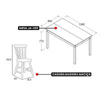 Mesa De Jantar Ditália Com 4 Cadeiras Ja-225 Branco - 3
