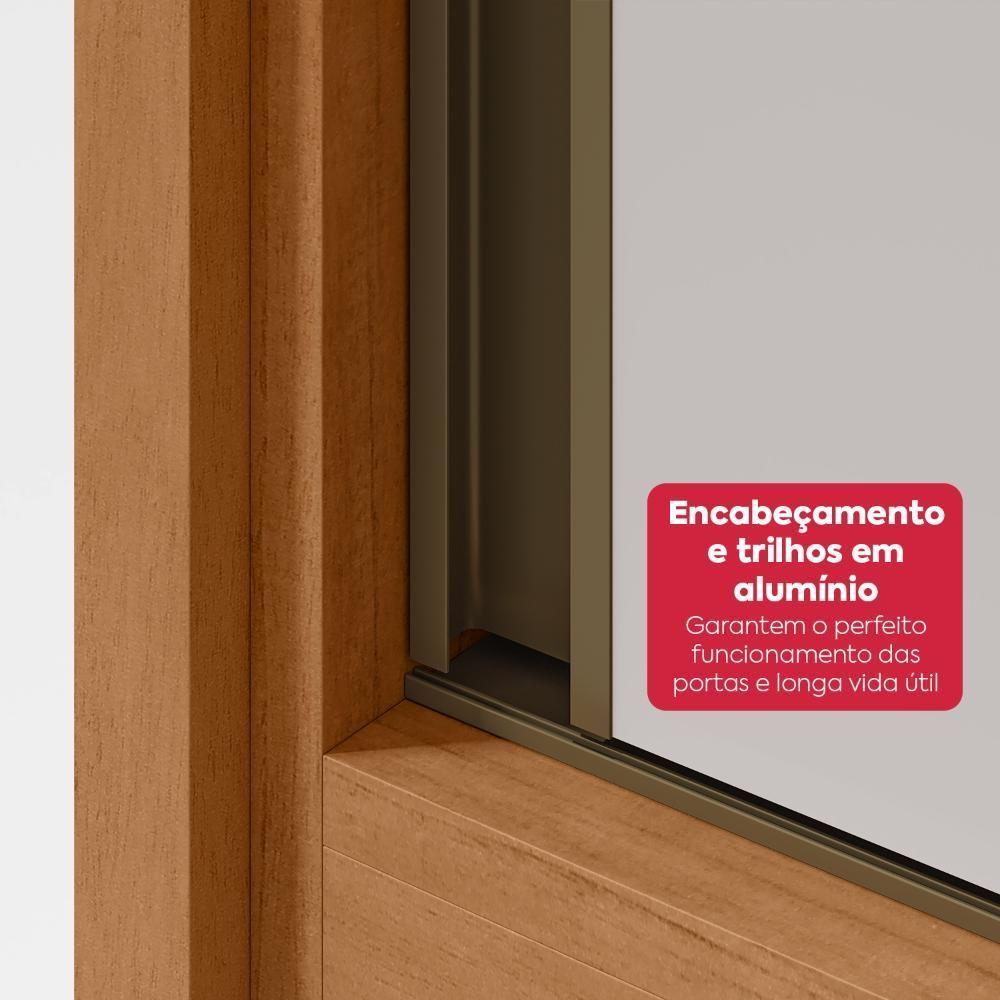 Guarda-roupa Casal 100% Mdf 2 Portas 6 Gavetas Easy Max Com Espelho Amendoa/off White - 8