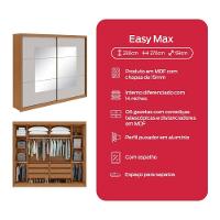 Guarda-roupa Casal 100% Mdf 2 Portas 6 Gavetas Easy Max Com Espelho Amendoa/off White - 6
