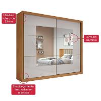 Guarda-roupa Casal 100% Mdf 2 Portas 6 Gavetas Easy Max Com Espelho Amendoa/off White - 9