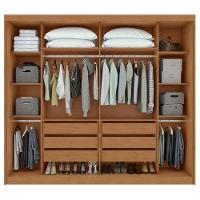 Guarda-roupa Casal 100% Mdf 2 Portas 6 Gavetas Easy Max Com Espelho Amendoa/off White - 10
