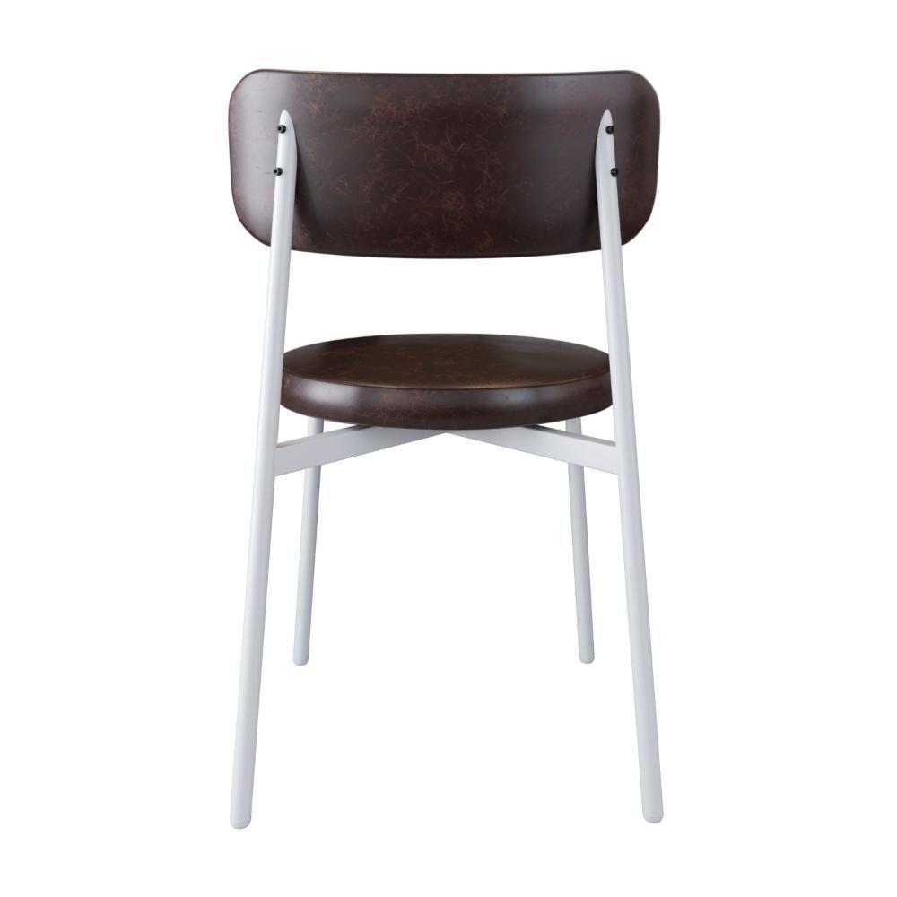 Cadeira Kyta Fixa C-4 Pés 50 X 44,7 X 83,8 Cm Pés Brancos. Courino Café Courino Café - 5